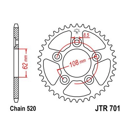 ZĘBATKA JT TYŁ JTR701,40