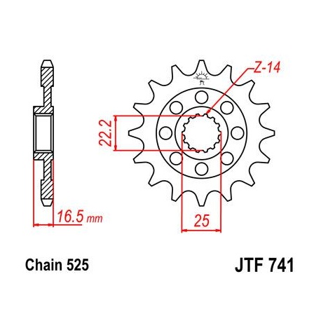 ZĘBATKA JT PRZÓD JTF741.15