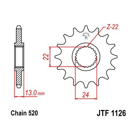 ZĘBATKA JT PRZÓD JTF1126,16