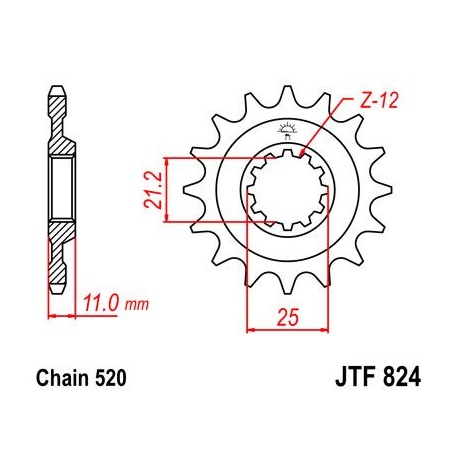 ZĘBATKA JT PRZÓD JTF824,15