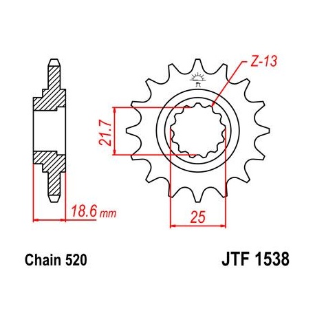 ZĘBATKA JT PRZÓD JTF1538,14