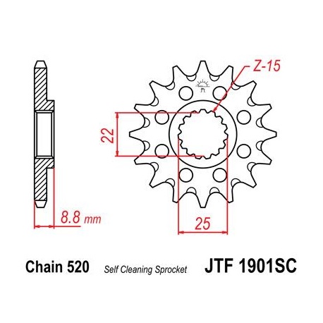 ZĘBATKA JT PRZÓD JTF1901,15SC