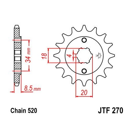 ZĘBATKA JT PRZÓD JTF270,15