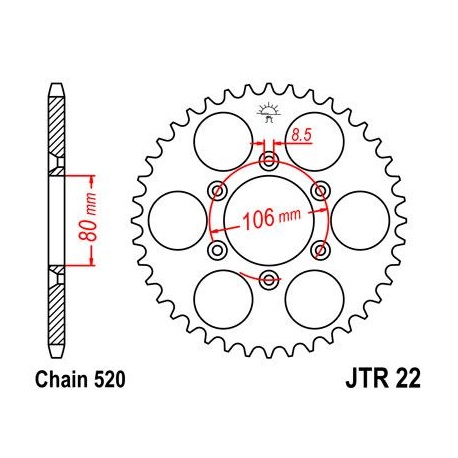 ZĘBATKA JT TYŁ JTR22,45