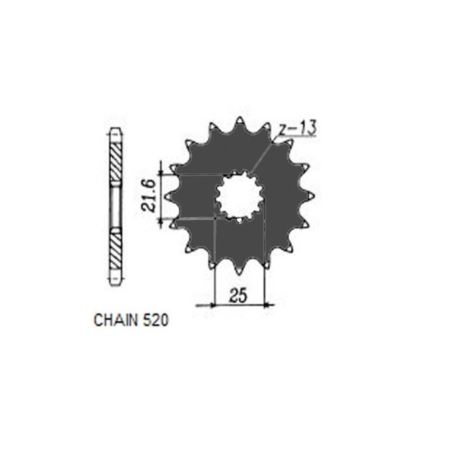 ZĘBATKA PRZÓD SUNSTAR SUNF325-14