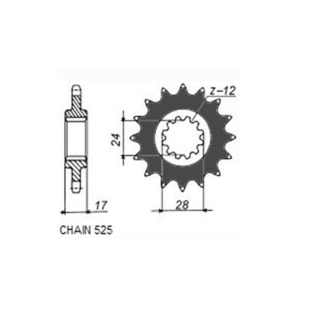 ZĘBATKA PRZÓD SUNSTAR SUNF412-15