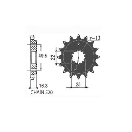 ZĘBATKA PRZÓD SUNSTAR SUNF397-15