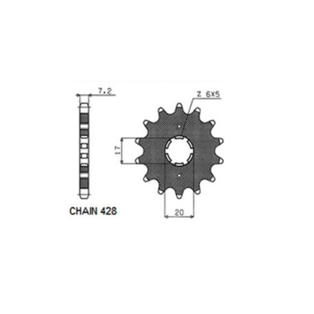 ZĘBATKA PRZÓD SUNSTAR SUNF222-15