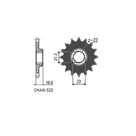 ZĘBATKA PRZÓD SUNSTAR SUNF370-16