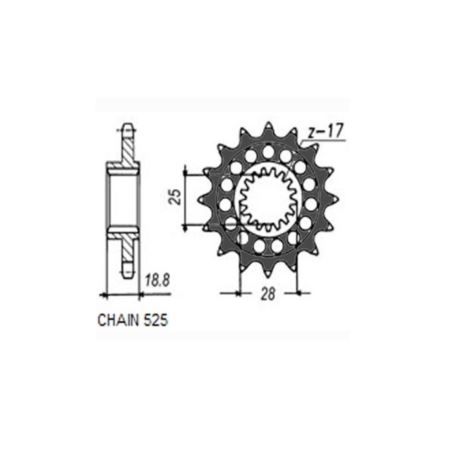 ZĘBATKA PRZÓD  SUNSTAR SUNF422-17