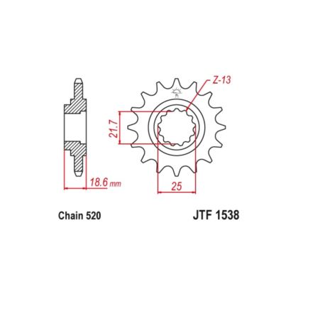 ZĘBATKA JT PRZÓD JTF1538.15RB