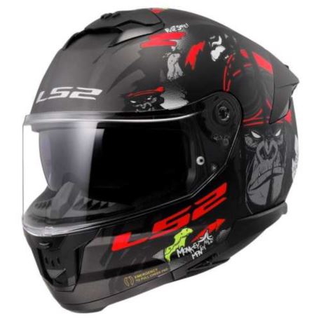 KASK LS2 FF808 STREAM II ANGRY MONKEY BLACK RED S