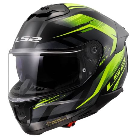 KASK LS2 FF808 STREAM II FURY BLACK H-V YEL-06 S