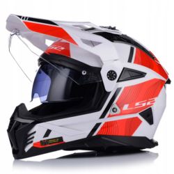 KASK LS2 MX702 PIONEER II HILL WHITE RED L