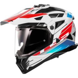 KASK LS2 MX702 PIONEER II NAMIB WHITE BLUE RED 3XL