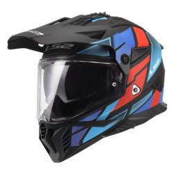 KASK LS2 MX702 PIONEER II BLOCK BLACK RED BLUE XL