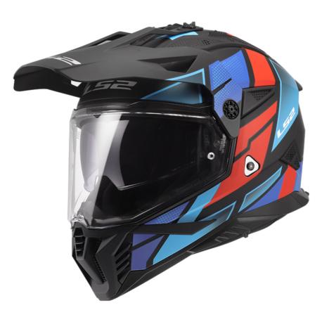 KASK LS2 MX702 PIONEER II BLOCK BLACK RED BLUE XL