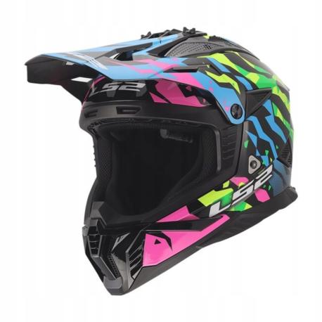 KASK LS2 MX708 FAST II GROTESK BLUE PINK GREEN L
