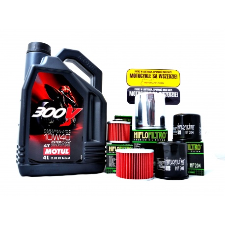 MOTUL 300V 10W40 4L SYNTETYK + FILTR OLEJU FZ6 07-12